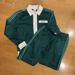 adidas グリーン トラックセットアップ