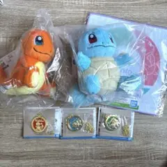 ポケモン 一番くじ C賞 ヒトカゲ ゼニガメ カントー 旅立ちの3匹 ぬいぐるみ