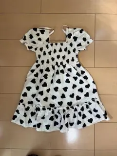 ハート柄ノースリーブワンピース 100cm