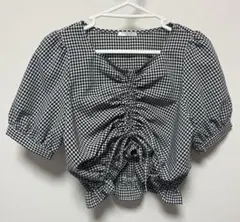 ハニーズ COLZA ギンガムチェック シャーリング トップス