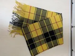 GU チェック柄 ストール イエロー