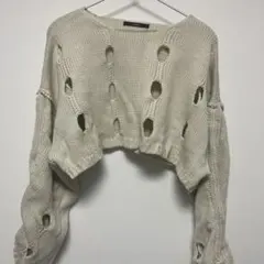 kastane アイボリー ホールデザイン ニット Sサイズ