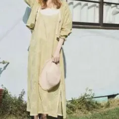 Crisp クリスプ　バイカラーフラワーレースワンピース