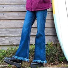 BILLABONG フレアデニム ブーツカットデニム・フリンジ付き