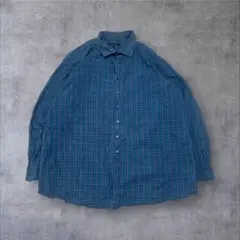 g*y様 【US輸入】アメリカ古着チェック柄メンズ長袖シャツアメカジ3XLネイビ