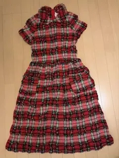 COMME des GARÇONS GIRL 半袖ひざ丈ワンピース 赤