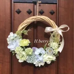 フラワーリース 30cm 造花 ラッピング箱つき