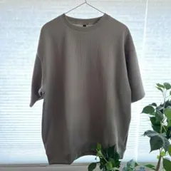 無印良品 紳士 UVカット乾きやすいワッフルクルーネック半袖Tシャツ