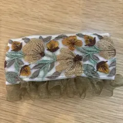 ヘアアクセサリー ポニーフック 刺繍 レース付き