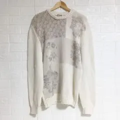 HERMES エルメス カシミヤ100% ニット セーター ホワイト系 メンズのサムネイル