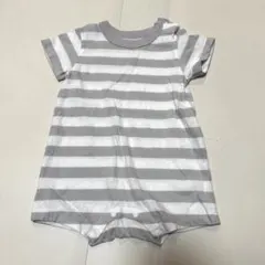 【新品未使用】無印良品　70-80cm ロンパース　ボーダー　グレー