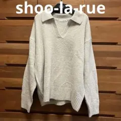 シューラルー ライトベージュ襟つきニット ナチュラル系 ニコアンド sm2