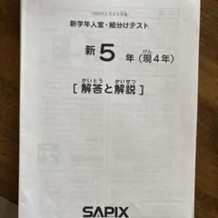サピックス4年7月度入室・組分けテスト原本❗️成績報告書付き❗️2024年実施 サピックス 原本！ぺんなし！4年2024年7月度入室組分けテスト 成績報告