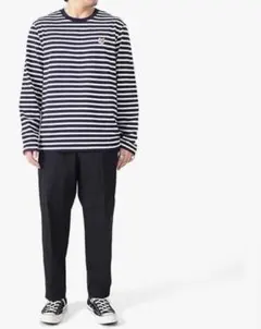 Maison Kitsuné ボーダー 長袖Tシャツ フォックス刺繍　定価3万円のサムネイル
