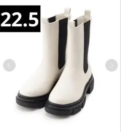 【新品未使用】 タグ付き ホワイト ブーツ レディース 22.5 厚底 靴