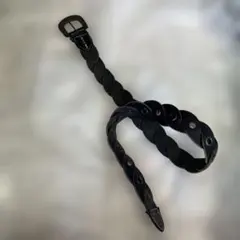 COMME CA DU MODE 編み込みレザーベルト ブラックのサムネイル