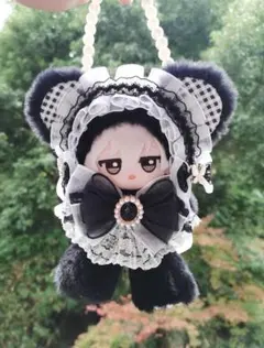 ぬい服10c ちびぐるみおすわり可愛レースお姫様 熊ちゃん 着せ替え服