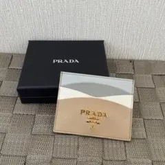 PRADA カードケース サフィアーノ ロゴプレート マルチカラー