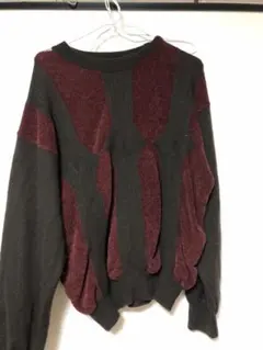 Crocodile ユニークパターン ニットセーター L