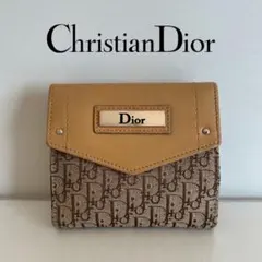 Christian Dior ディオール トロッター柄 二つ折り財布 ベージュ Christian Dior クリスチャンディオール トロッター 二つ折り財布