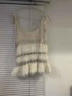 LILY BROWN 24ss フリンジフリルニットキャミトップス