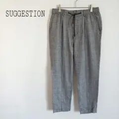 SUGGESTION グレンチェック イージーパンツ ウエストゴム ドロスト紐のサムネイル