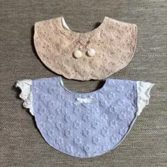 花柄刺繍スタイ2点セット　美品