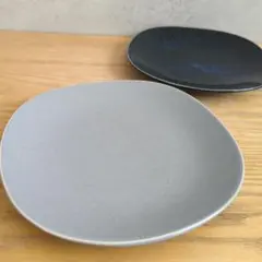 1セット限り❣️美濃焼 窯変ネイビー・グレー釉 取り分け皿 2点セット