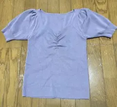 CRL ラベンダー パフスリーブニット M