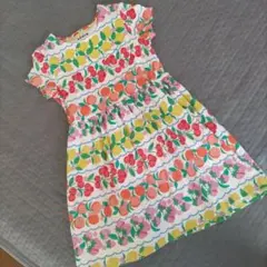MINI BODEN フルーツ柄 半袖ワンピース 8-9Y