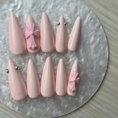 No69 現品 ネイルチップ シズニルック クロム y2k ポイント 薔薇