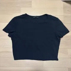ZARA クロップド Tシャツ L ブラック