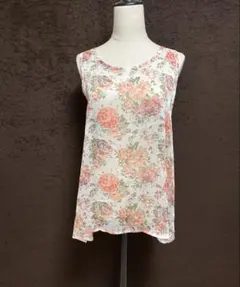 ノースリーブシフォン　花柄