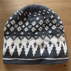 ニット帽 ダークグレー/ホワイト