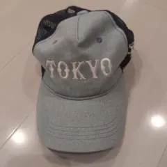 TOKYO刺繍 デニム キャップ メッシュ ライトブルー