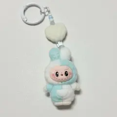 ラブブ キーホルダー うさぎ 白水色 labubu