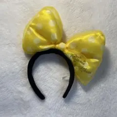 ミニーマウス イエローポルカドットヘアバンド