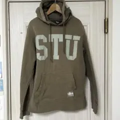 希少　90s oldSTUSSY 両面　パーカーフーディ USA製　雰囲気系S