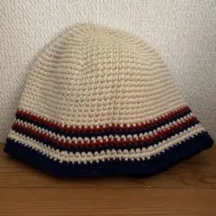 ハンドメイド　クラッシャーハット　バケットハット　ニット帽