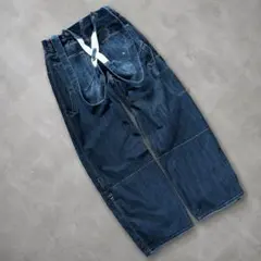 PPFM サスペンダー付 デニムパンツ 2WAY Y2K 濃紺　ジーンズのサムネイル