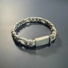 ヴェルサーニ925 シルバーチェーンブレスレット VERSANI ベルサーニ 極太 ID フィガロチェーン プレート