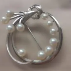 ミキモト mikimoto sv925 シルバー パール ブローチ - メルカリ