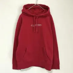ホリスター ロゴ刺繍 プルオーバーパーカー フード 長袖 XS 赤 綿 裏起毛