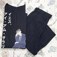 クレヨンしんちゃん 野原ひろし メンズ しじら半袖パジャマ 上下セット 黒 M