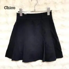 Chico チコ プリーツスカート　黒　【F】　インナー付き　ミニ丈　ベルト付