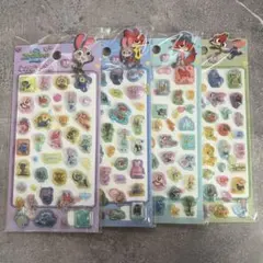 ディズニー ズートピア ぷっくりシール 硬いシール 立体 3D 4枚セット
