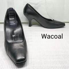 ワコール Wacoal ヒールパンプス スクエアトゥ 黒のサムネイル