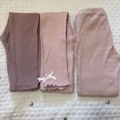 スラップスリップ　レギンス　120 3枚セット　りぼん　いちご　ピンク