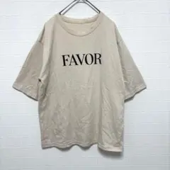 vis フォトプリントTシャツ 英字 ベージュ【F】シンプル オーバーサイズのサムネイル