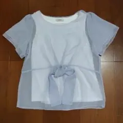 Aylesbury　アリスバーリー　シフォン重ね着カットソー　美品　Lのサムネイル